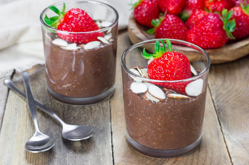 pudim de chia com cacau