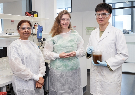 pesquisadores que estão desenvolvendo a embalagem de celulose de bananeira