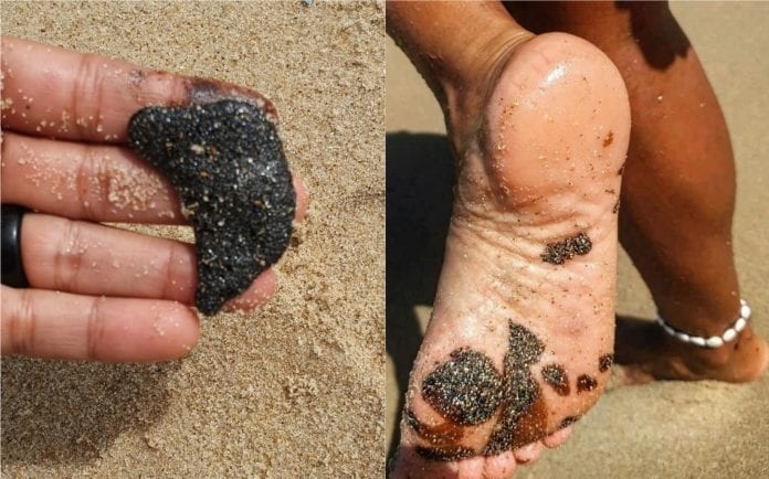 óleo nas praias