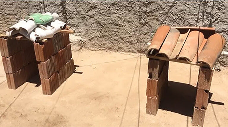 Alunos de escola pública criam telhas com gesso e palha de coqueiro