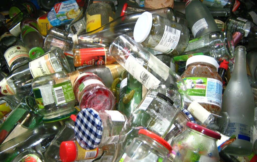 descarte de vidro reciclagem