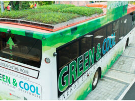 ônibus tetos verdes Singapura