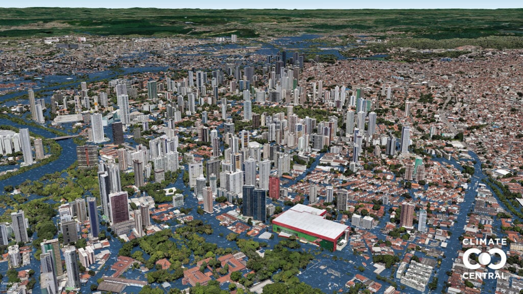 Efeito do aumento do nivel do mar em Recife