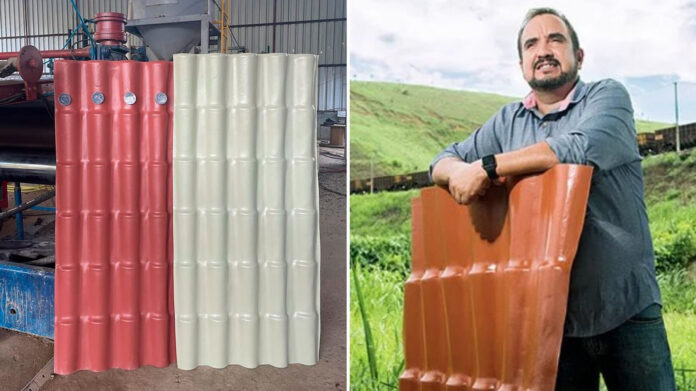 Empresa desenvolve telha feita 100% com plástico reciclado