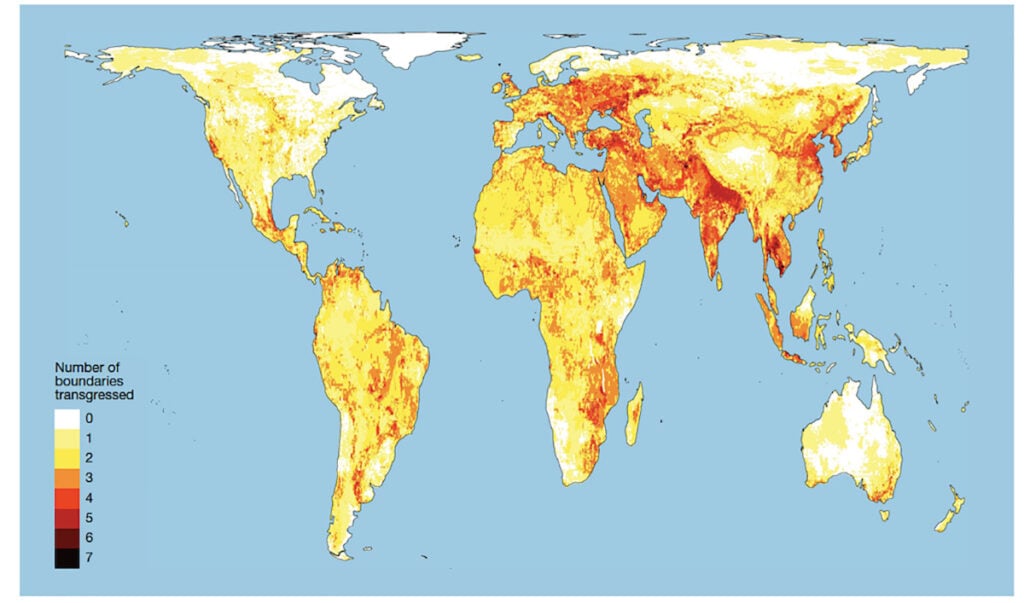 mapa limites da saúde da Terra
