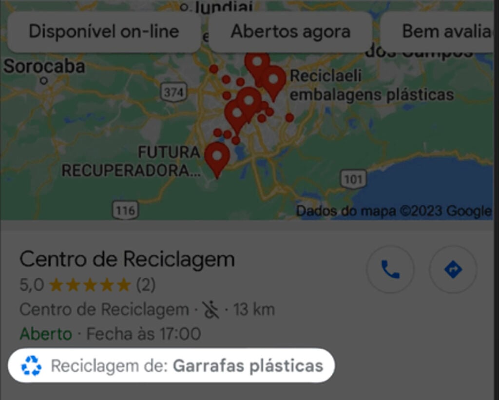 reciclagem google maps