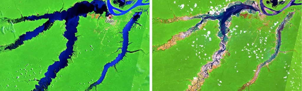superfície com água na amazônia