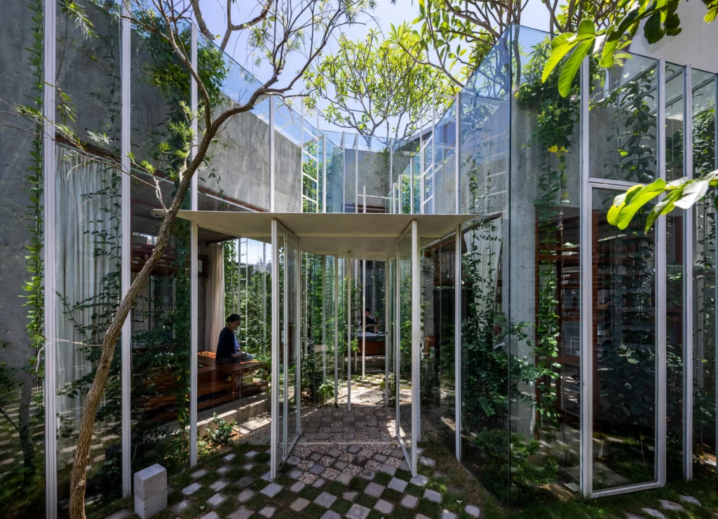 casa de vidro plantas