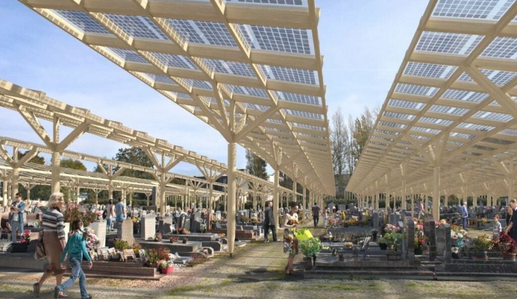 Energia solar em cemitério vai abastecer cidade na França