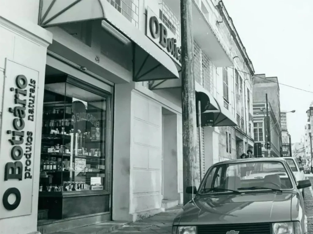 Primeira loja do Grupo Boticário, há 47 anos, em Curitiba, Paraná. Foto: Grupo Boticário