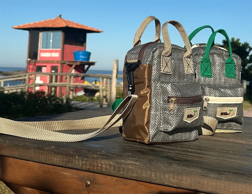 mochilas collab Mãe Terra e Menos 1 Lixo