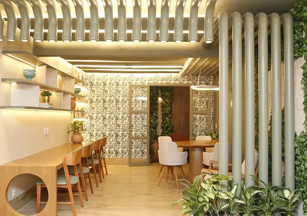 decoração sustentável luminárias de PVC