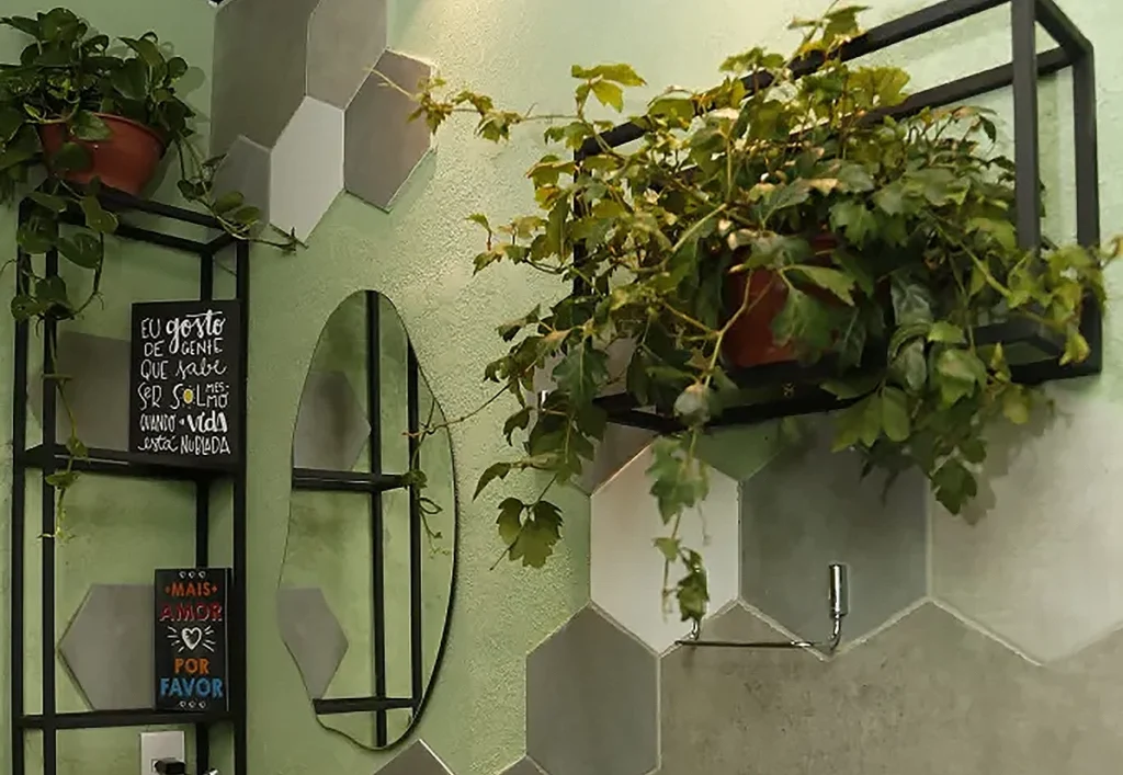 metais banheiro plantas