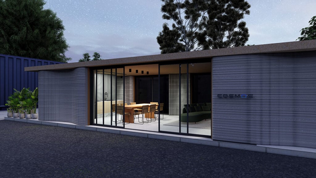 feira construção modular casa 3D