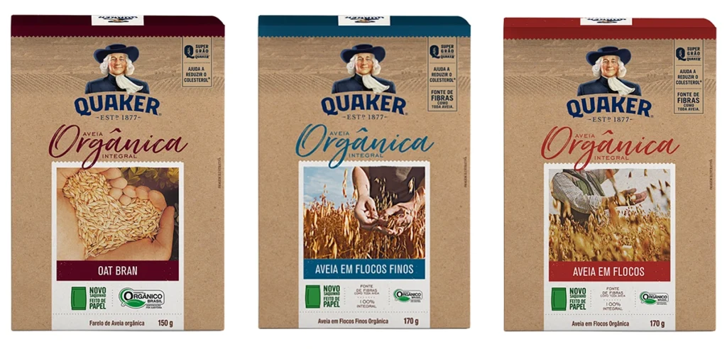 embalagem de papel aveia quaker
