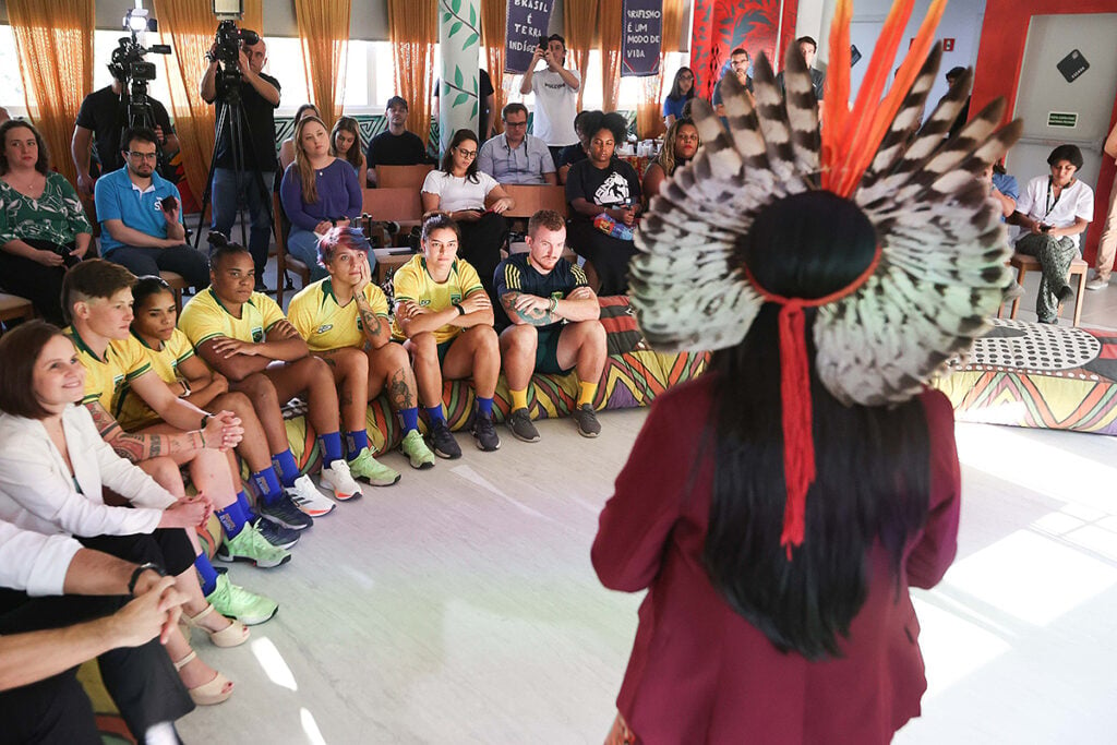 Juma Xipaia, secretária de Articulação e Promoção de Direitos Indígenas do Ministério dos Povos Indígenas rugby Yaras