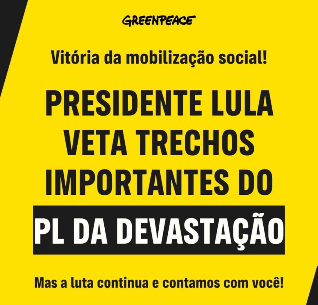 vetos lula greenpeace