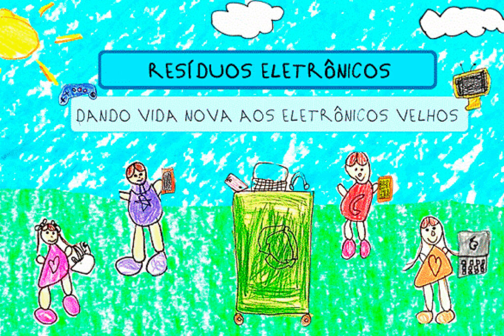 descarte de eletrônicos desenho escolas