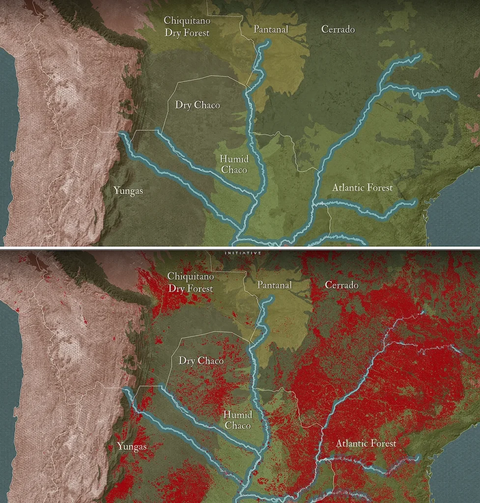 Perda de cobertura florestal entre 2000 e 2024 causada pela expansão da fronteira agrícola 