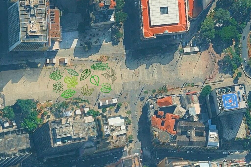 vista aerea Jardins Comestíveis