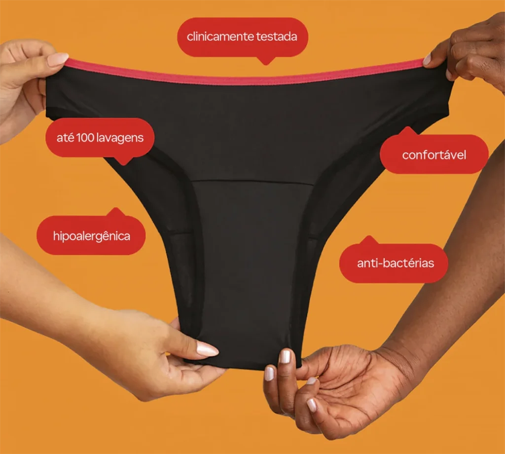 calcinha absorvente reutilizável