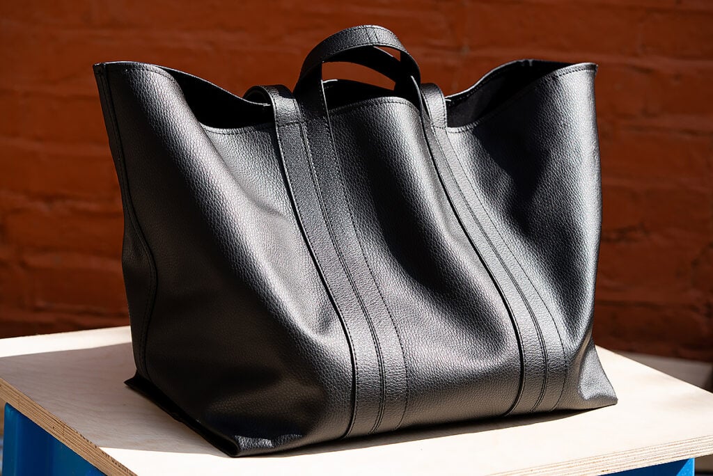bolsa feita de couro vegetal
